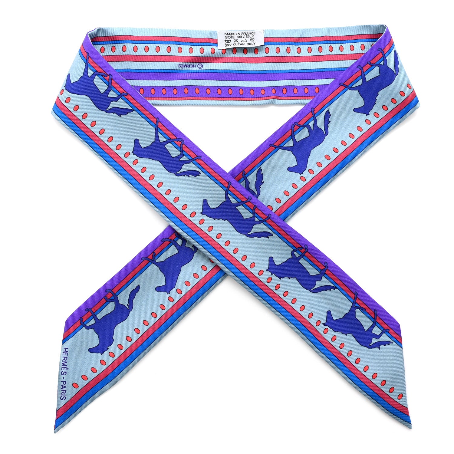 Hermes Silk Sequences Twilly Scarf Bleu Glacier 1 of 4
