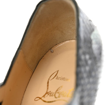Christian Louboutin Snakeskin Lady Daf 160 Pumps 38 Navy Multicolor 10 of 11