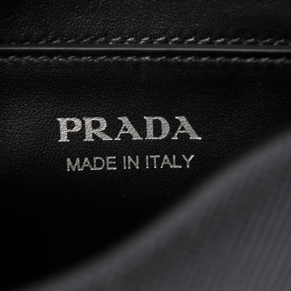 Prada Saffiano Cuir Calfskin Monochrome Envelope Flap Chain Shoulder Bag Black 6 of 7
