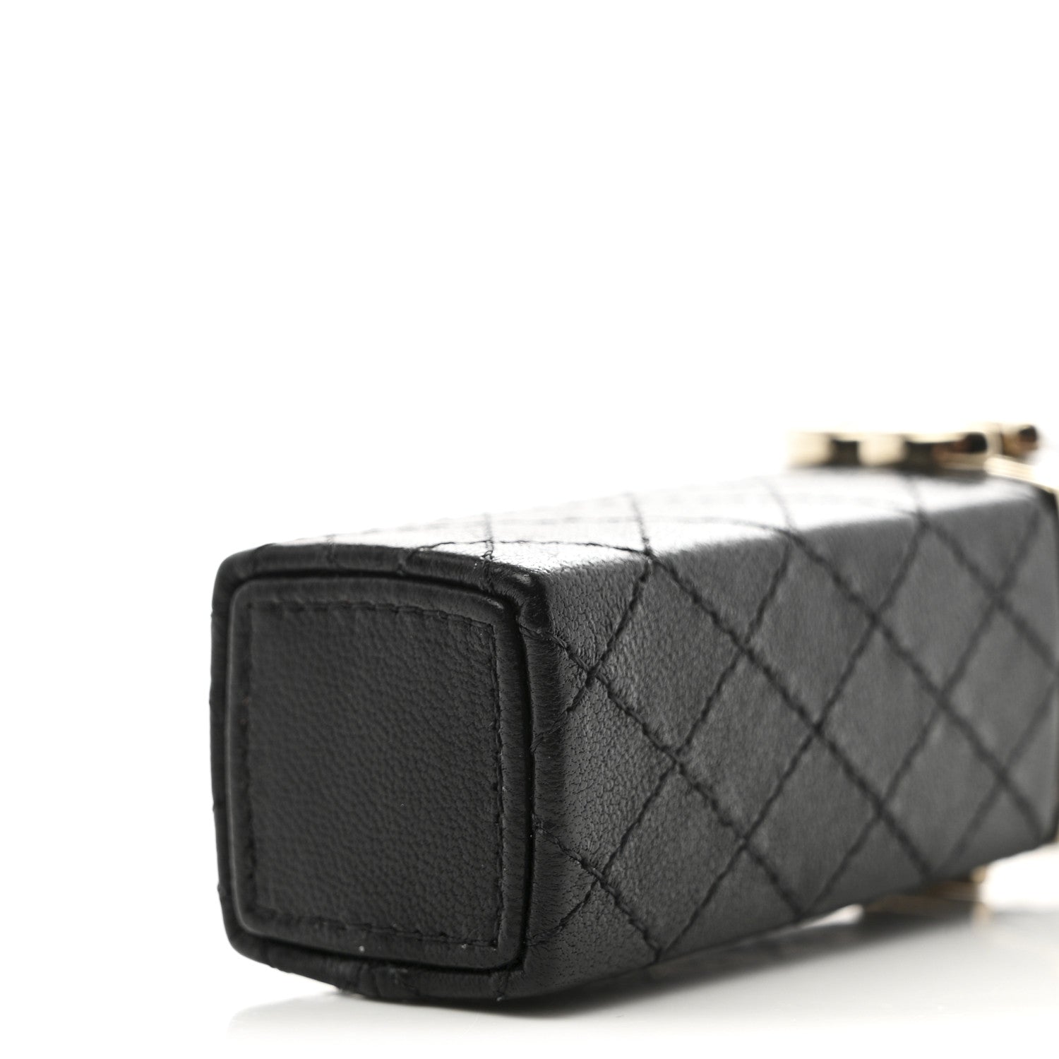 Chanel Caviar Stitched Lipstick Case On Chain Black Burgundy 10 of 11