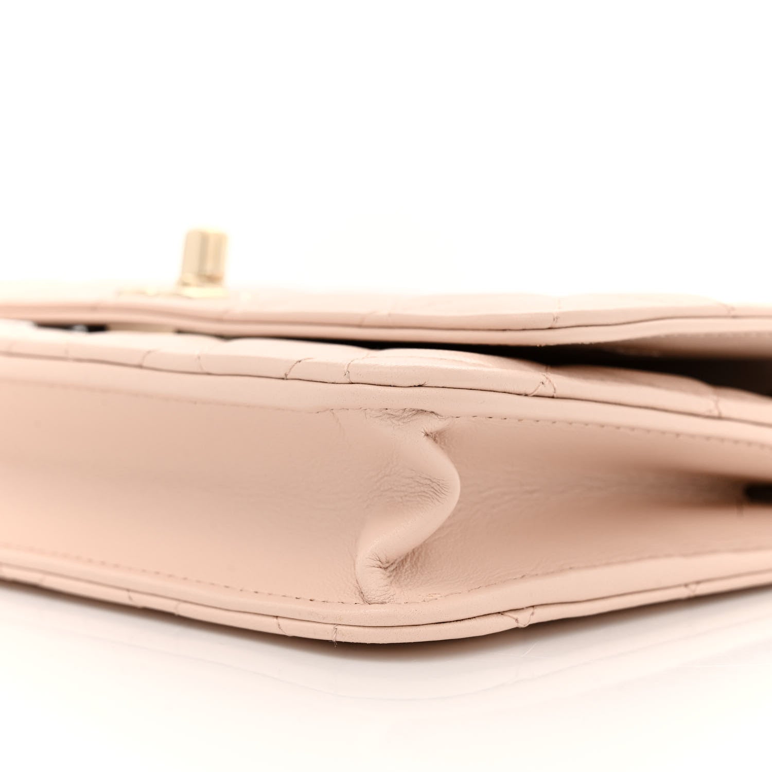 Chanel Lambskin Quilted Trendy CC Wallet On Chain WOC Light Beige 10 of 10