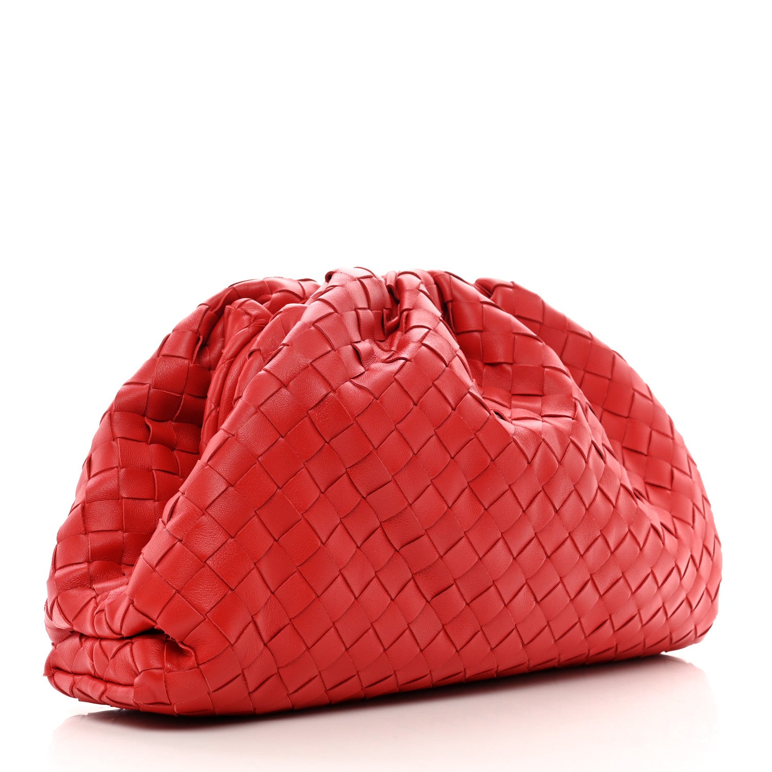 Bottega Veneta Nappa Maxi Intrecciato The Pouch Oversized Clutch Bright Red 3 of 9