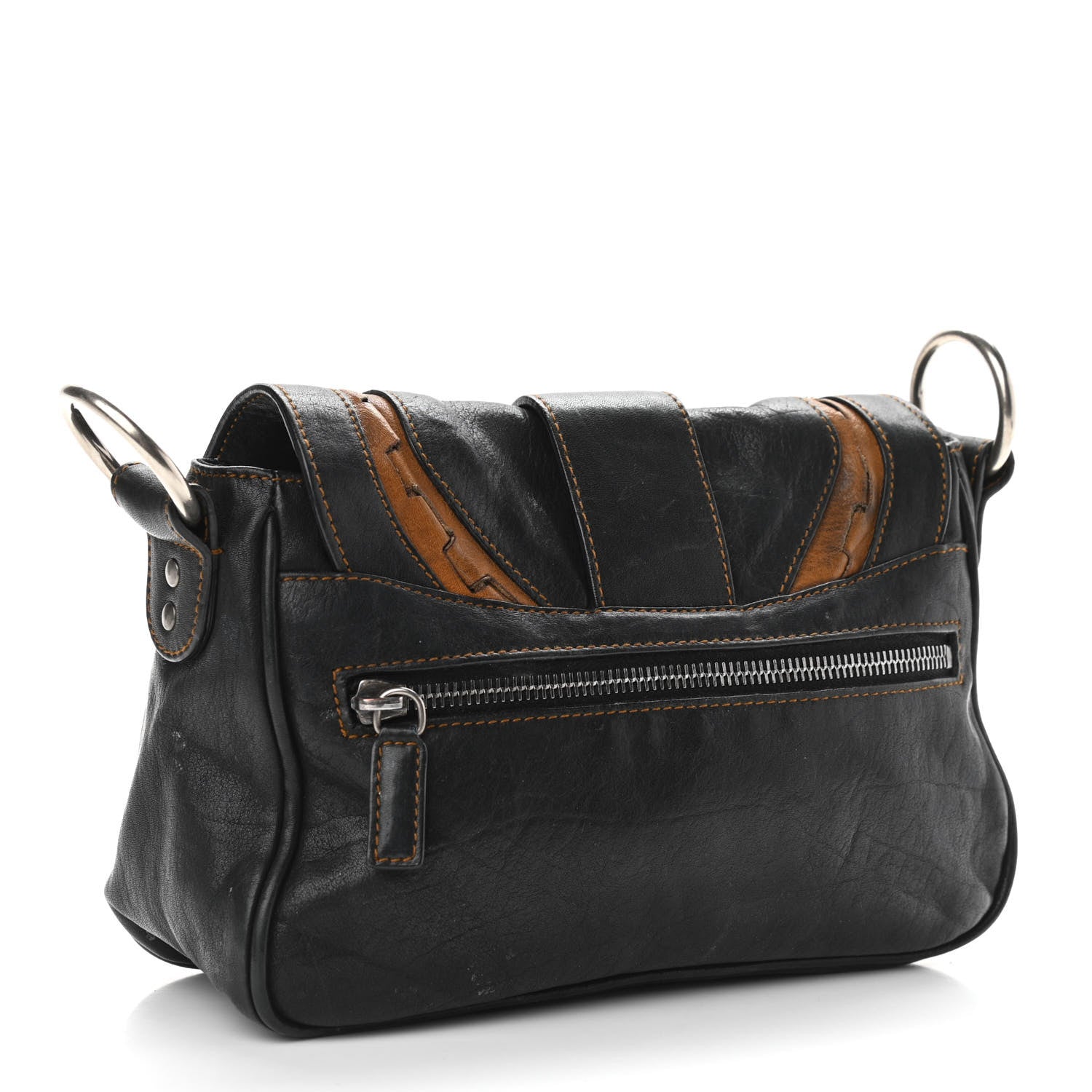 Christian Dior Calfskin Mini Gaucho Crossbody Bag Black 3 of 19
