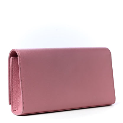 Saint Laurent Grain De Poudre Classic Monogram Cassandre Clutch Pink 2 of 5