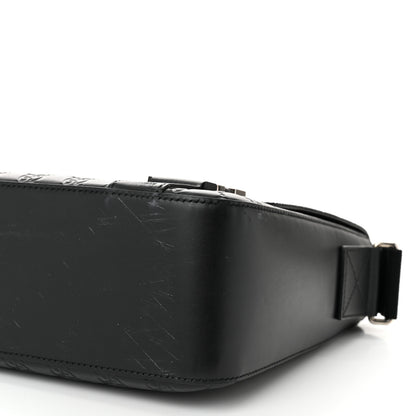 Gucci Guccissima Signature Medium Double Buckle Flap Messenger Bag Black 10 of 11