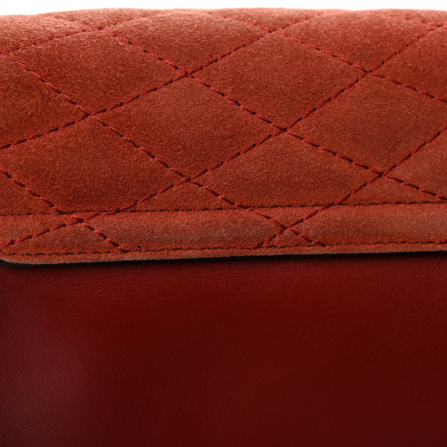 Chloe Suede Calfskin Quilted Embroidered Small Tess Saddle Bag Reddish Brown 11 of 12