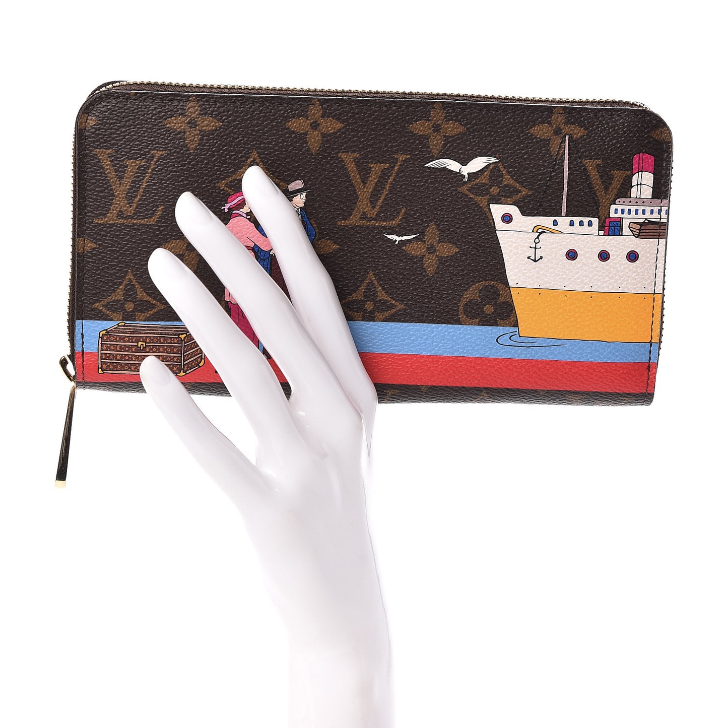 Monogram 2016 Christmas Animation Zippy Wallet Rouge