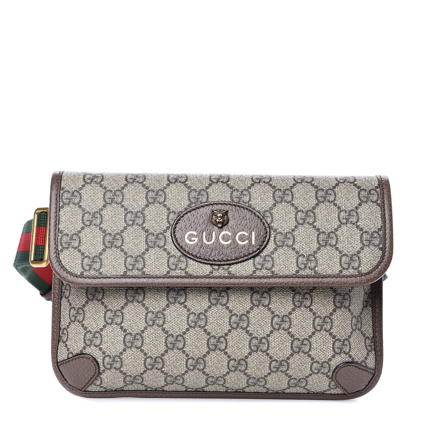 GG Supreme Monogram Neo Vintage Web Belt Bag Brown