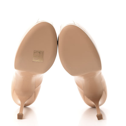 Saint Laurent Patent Tribtoo 80 Platform Pump 38.5 Nude 6 of 11