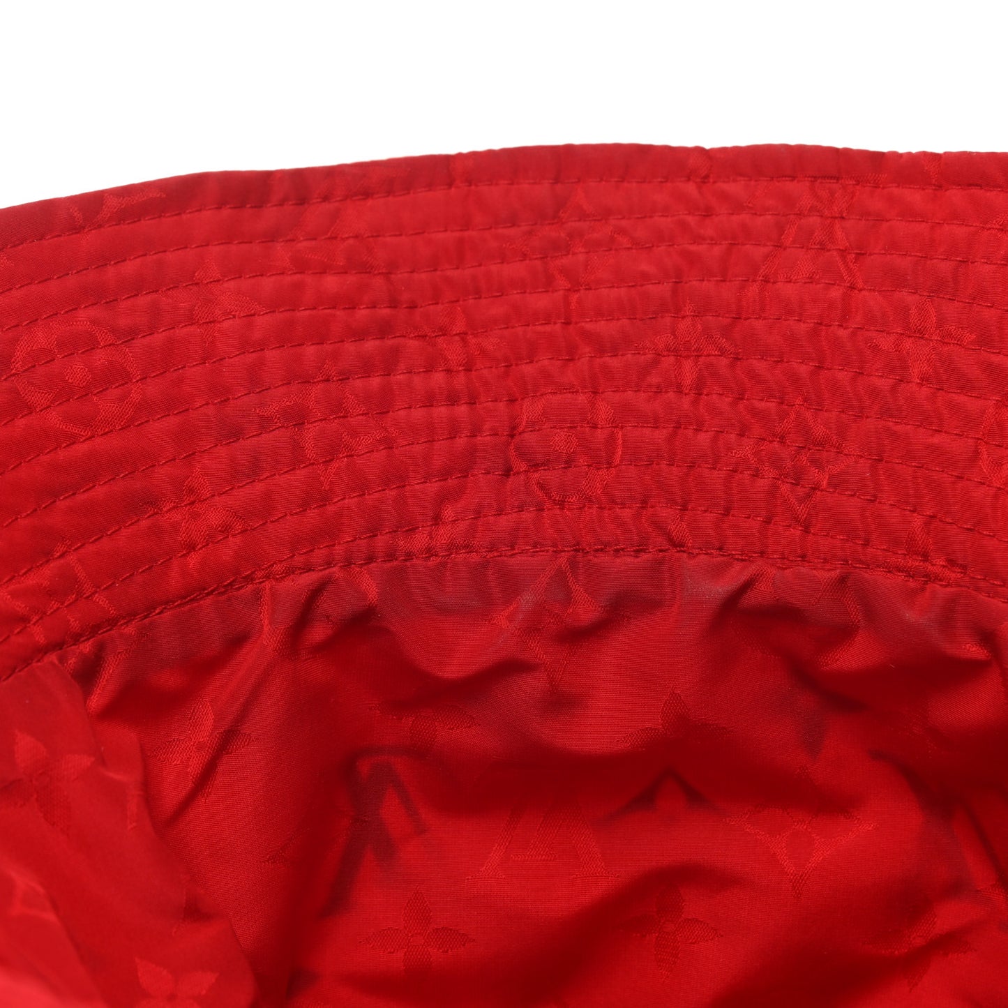 Nylon Canvas Monogram Giant Crafty Reversible Bucket Hat Creme Rouge