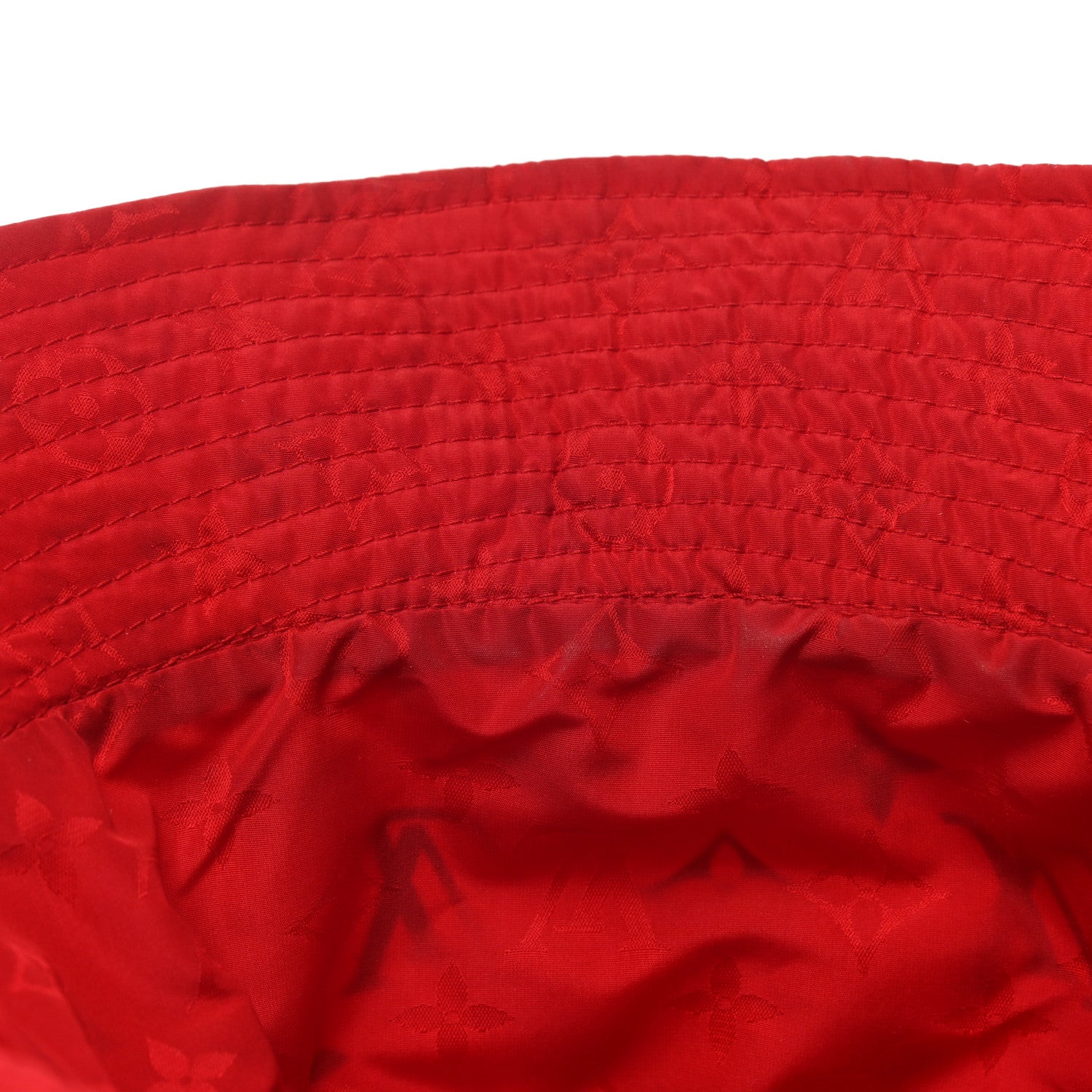 Louis Vuitton Nylon Canvas Monogram Giant Crafty Reversible Bucket Hat Creme Rouge 15 of 15