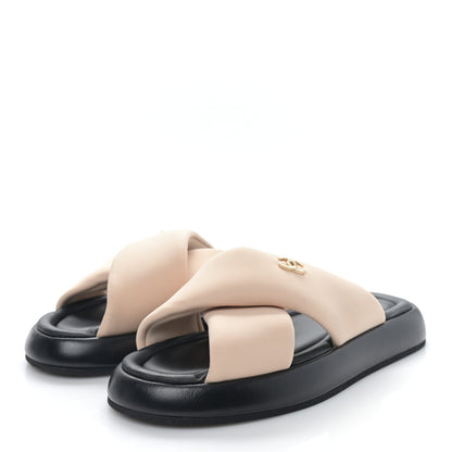 Chanel Fabric CC Mules Sandals 38 Light Beige 3 of 8