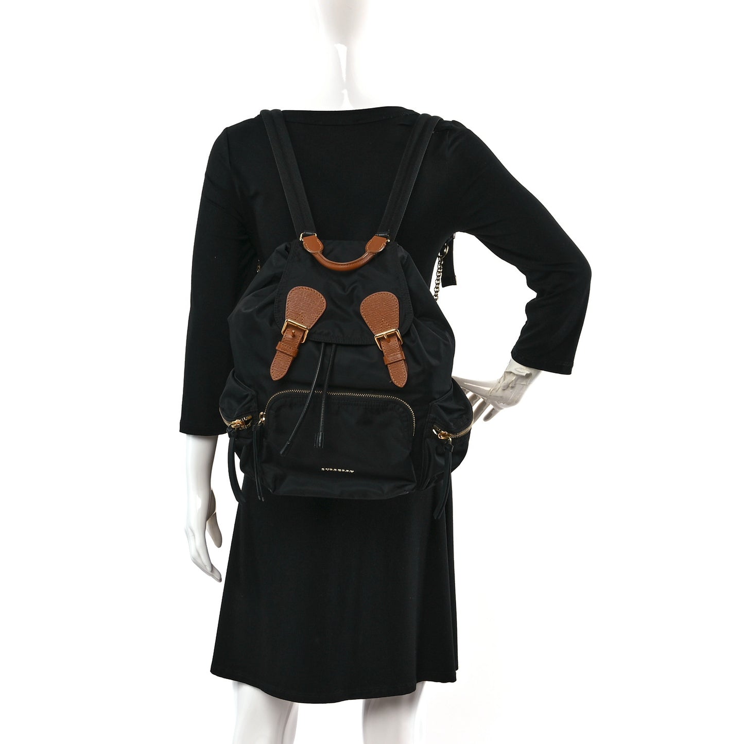 Nylon Medium Rucksack Backpack Black