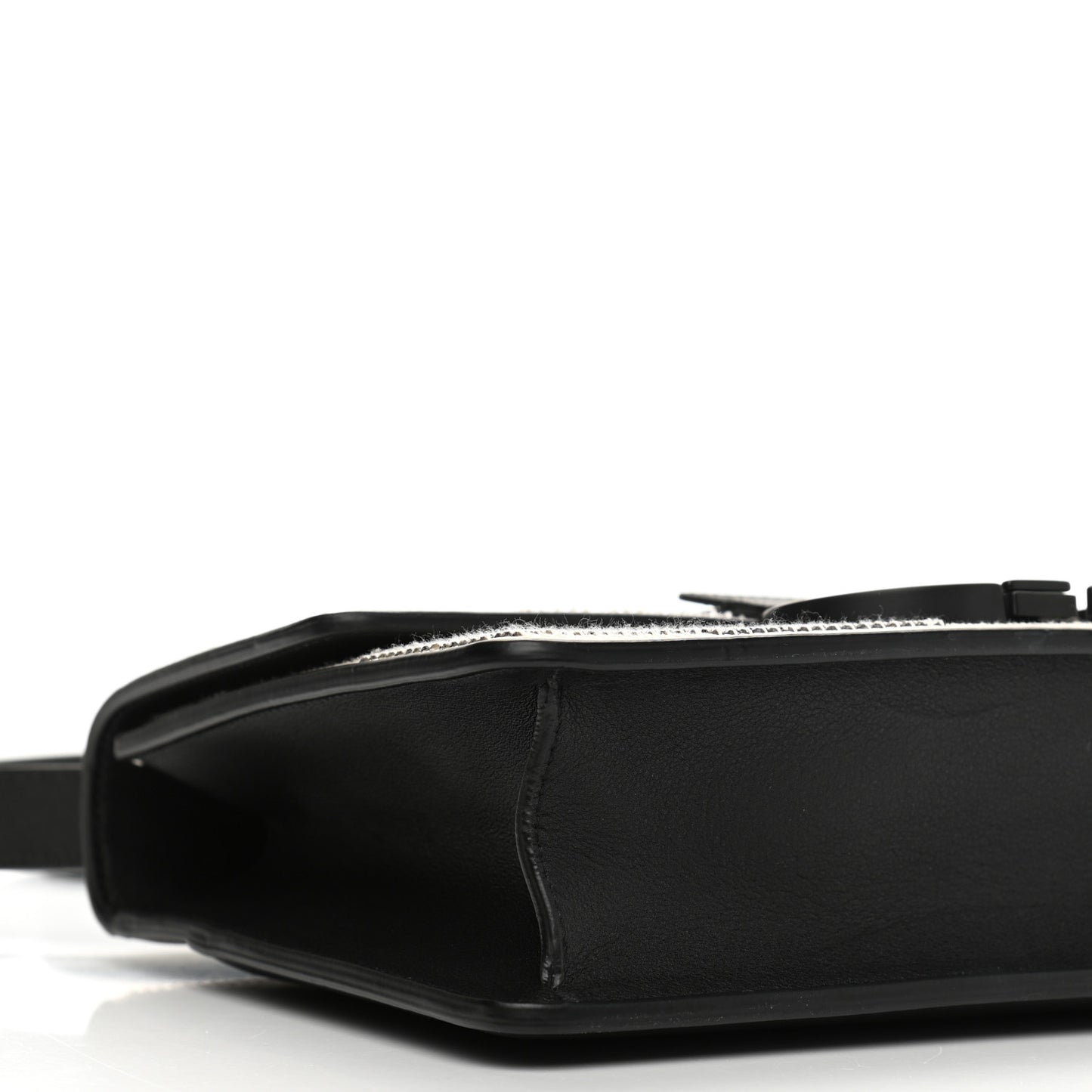 Crystal Calfskin 30 Checkered Montaigne Flap Bag Black White