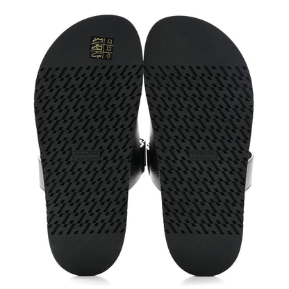 Hermes Calfskin Womens Chypre Sandals 38.5 Black 5 of 12