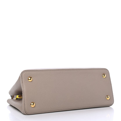 Louis Vuitton Taurillon Capucines MM Galet 3 of 4