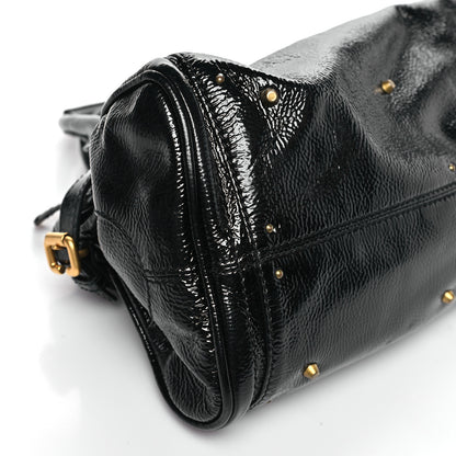 Chloe Crinkled Patent Medium Paddington Satchel Black 8 of 9