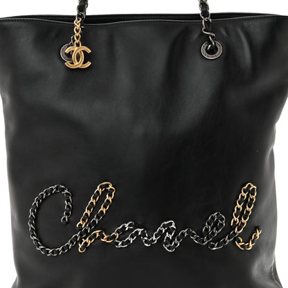Chanel Calfskin Chain 20s Signe Tote Black 8 of 12