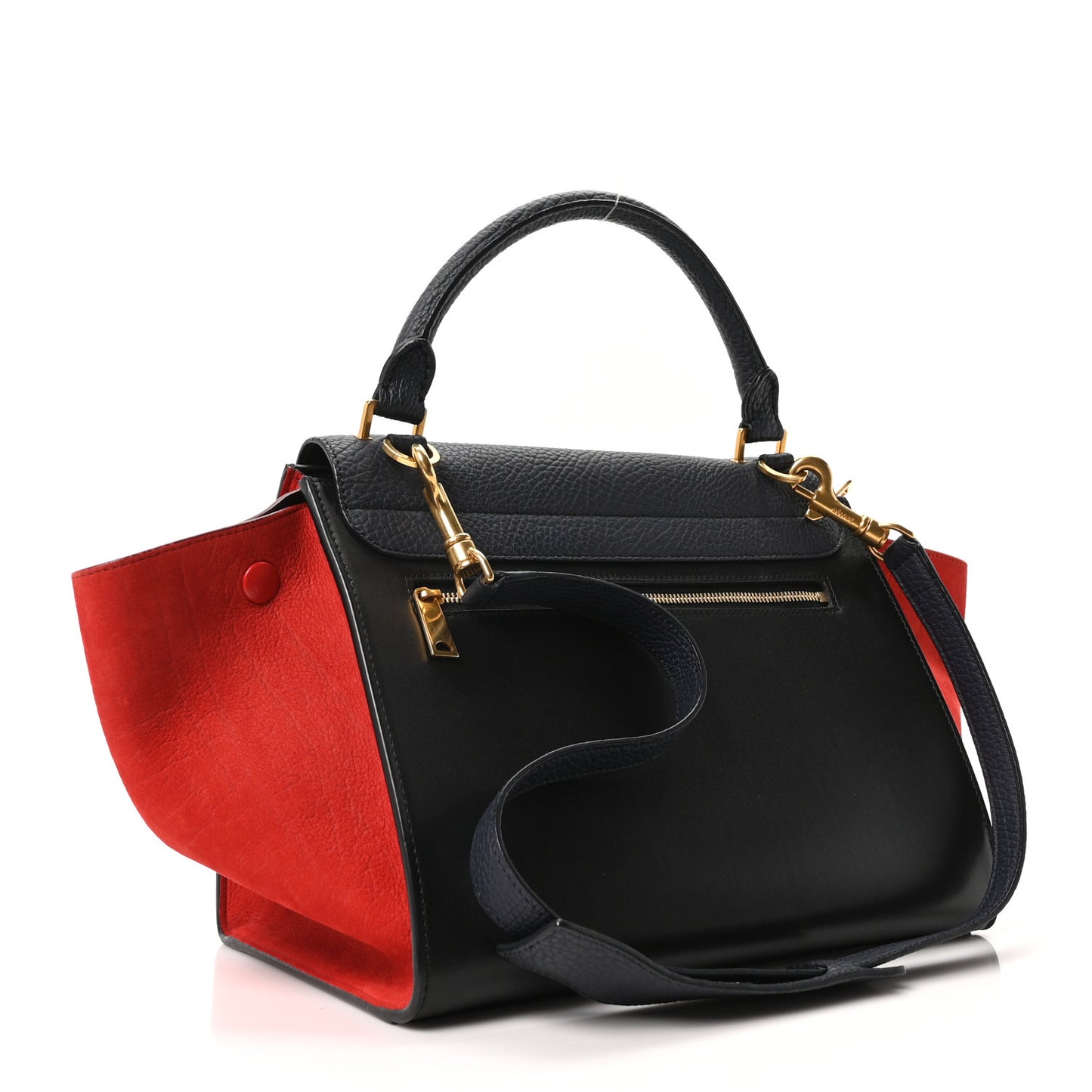 Bullhide Calfskin Nubuck Small Tri-Color Trapeze Carmin