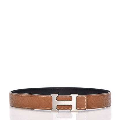Hermes Box Taurillon Clemence 32mm H Belt 80 Black Gold 3 of 12