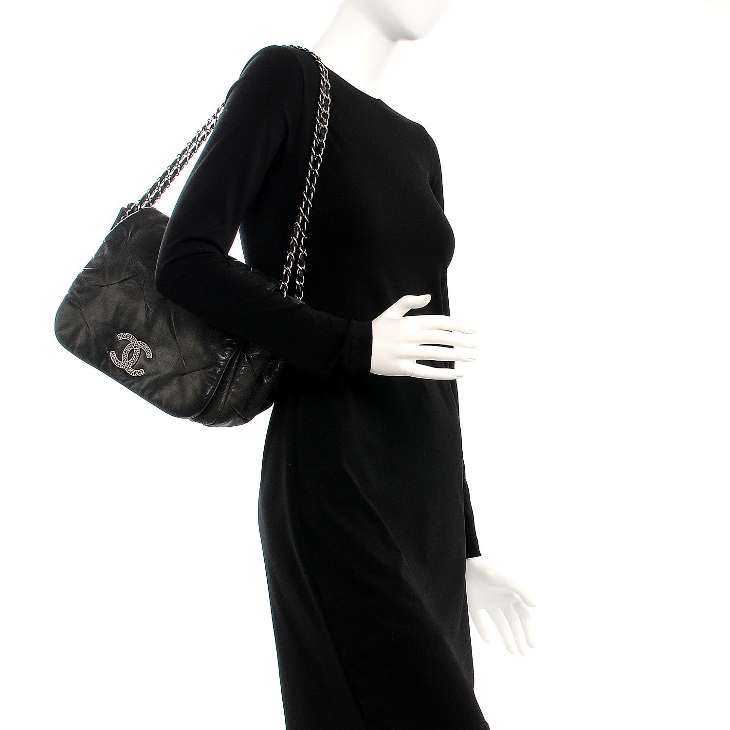 Chanel Iridescent Calfskin Glint Accordion Flap Black 2 of 10