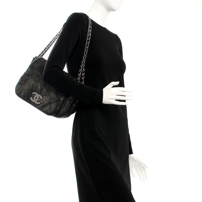 Chanel Iridescent Calfskin Glint Accordion Flap Black 2 of 10