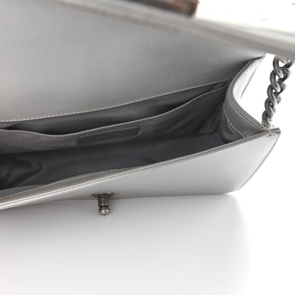 Chanel Metallic Calfskin Quilted Medium Boy Flap Silver 5 of 12