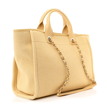 Chanel Mixed Fibers Small Deauville Tote Yellow 4 of 12