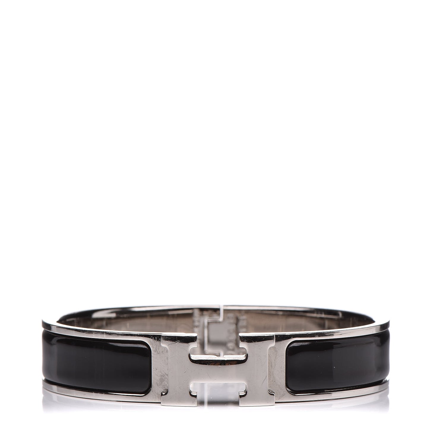 Enamel Narrow Clic Clac H Bracelet PM Black