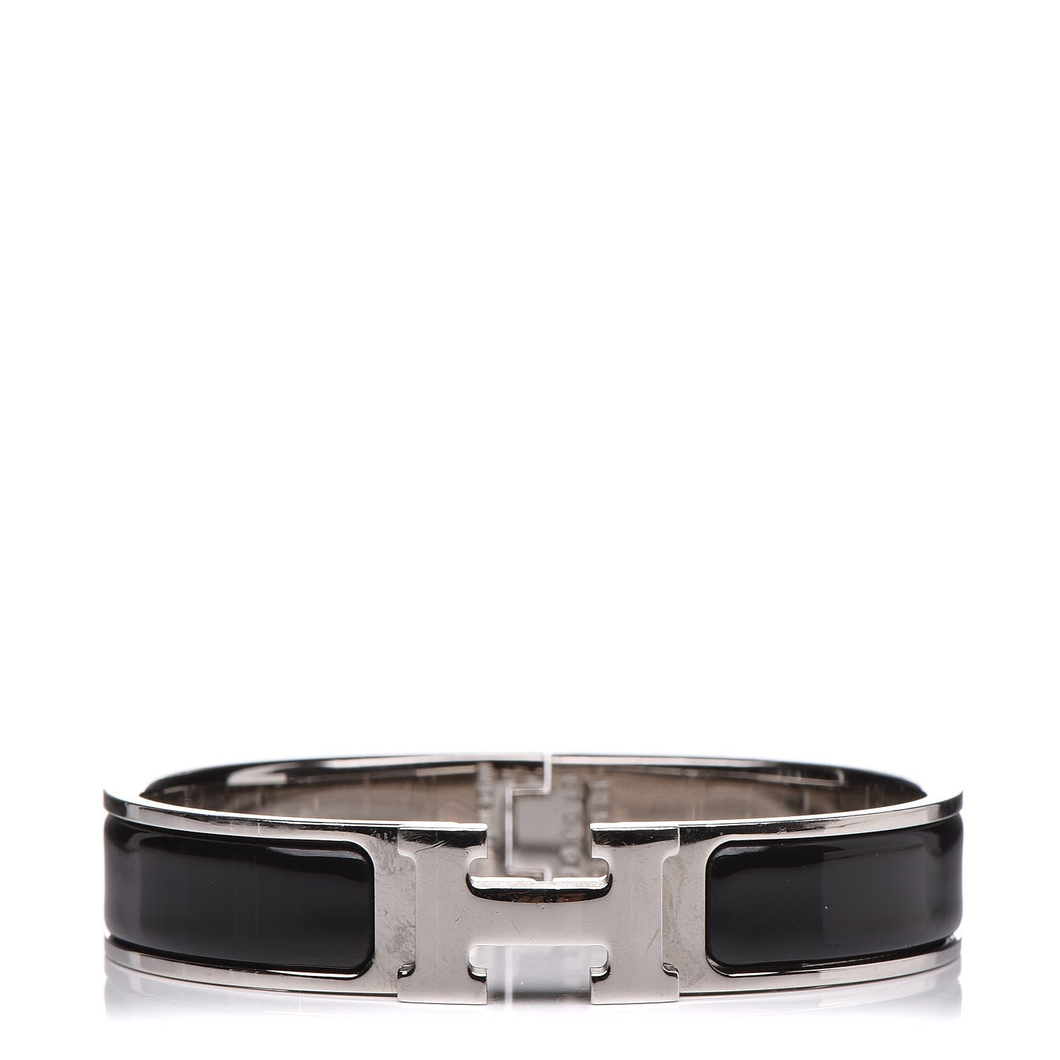 Hermes Enamel Narrow Clic Clac H Bracelet PM Black 1 of 5