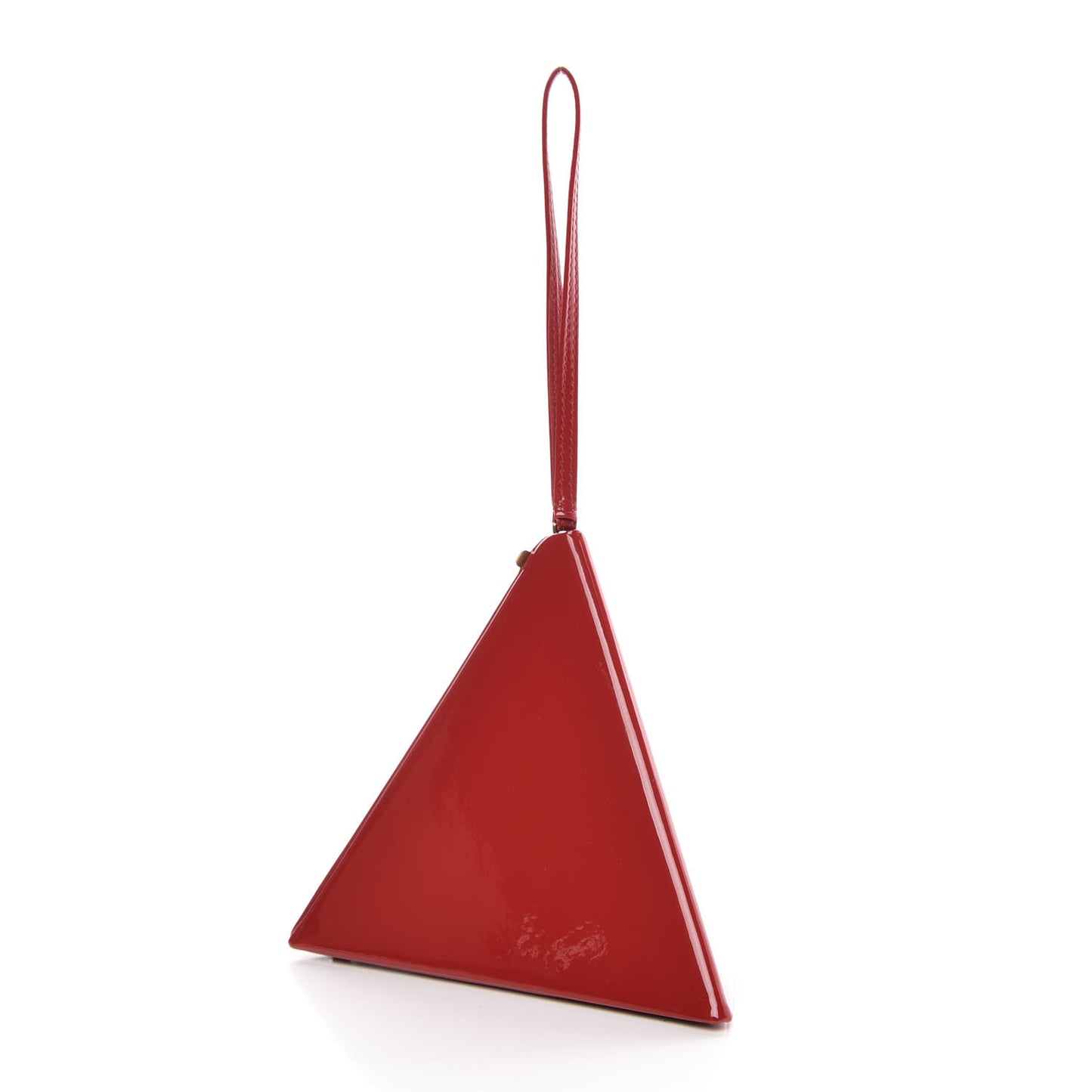 Patent Pyramid Clutch Rouge