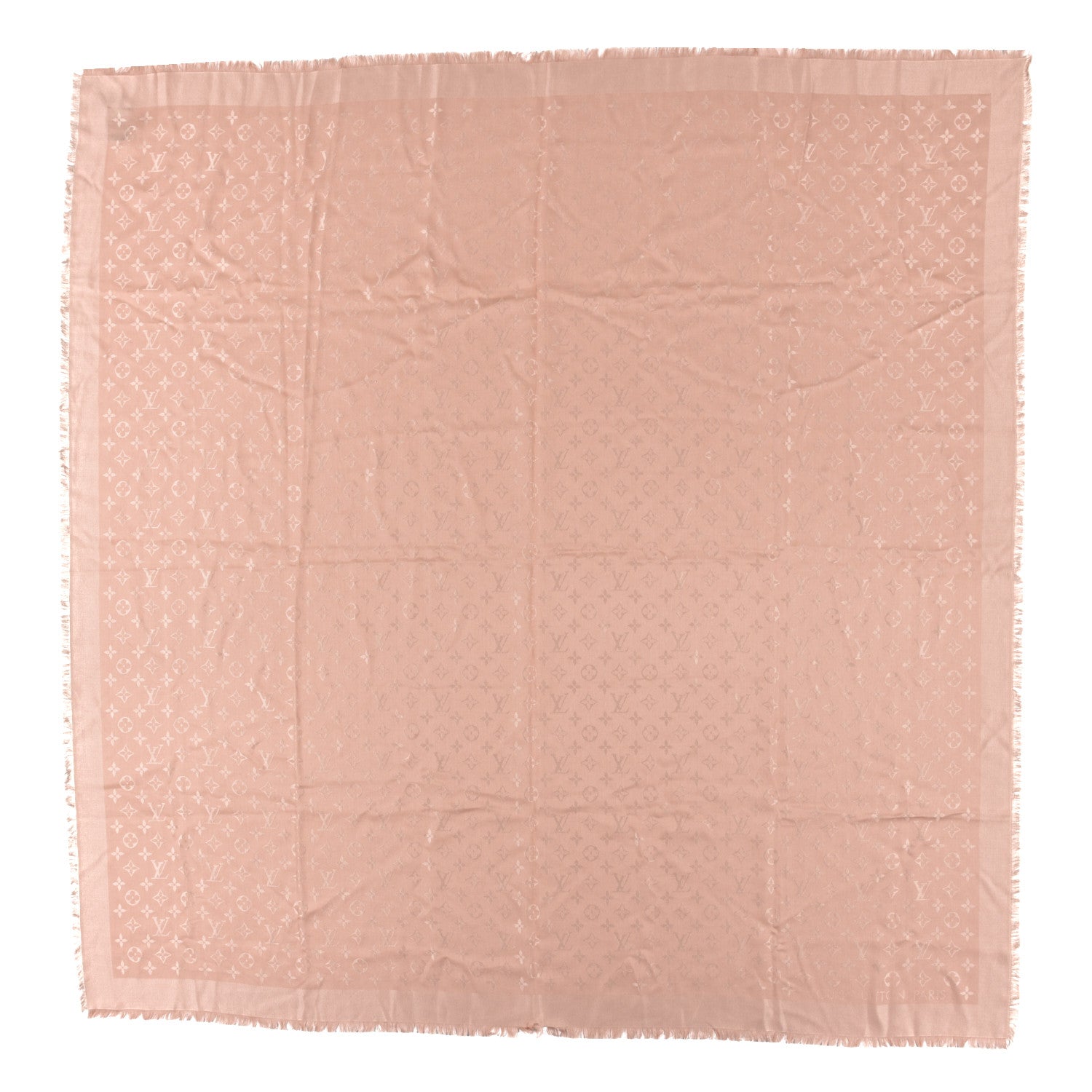 Louis Vuitton Silk Wool Monogram Shawl Rose 1 of 4