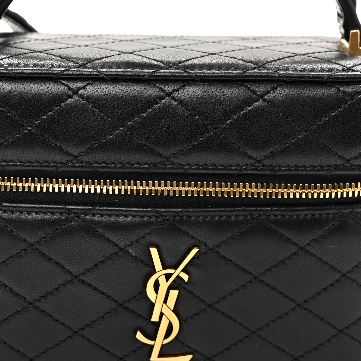 Lambskin Quilted Mini Gaby Vanity Case Black