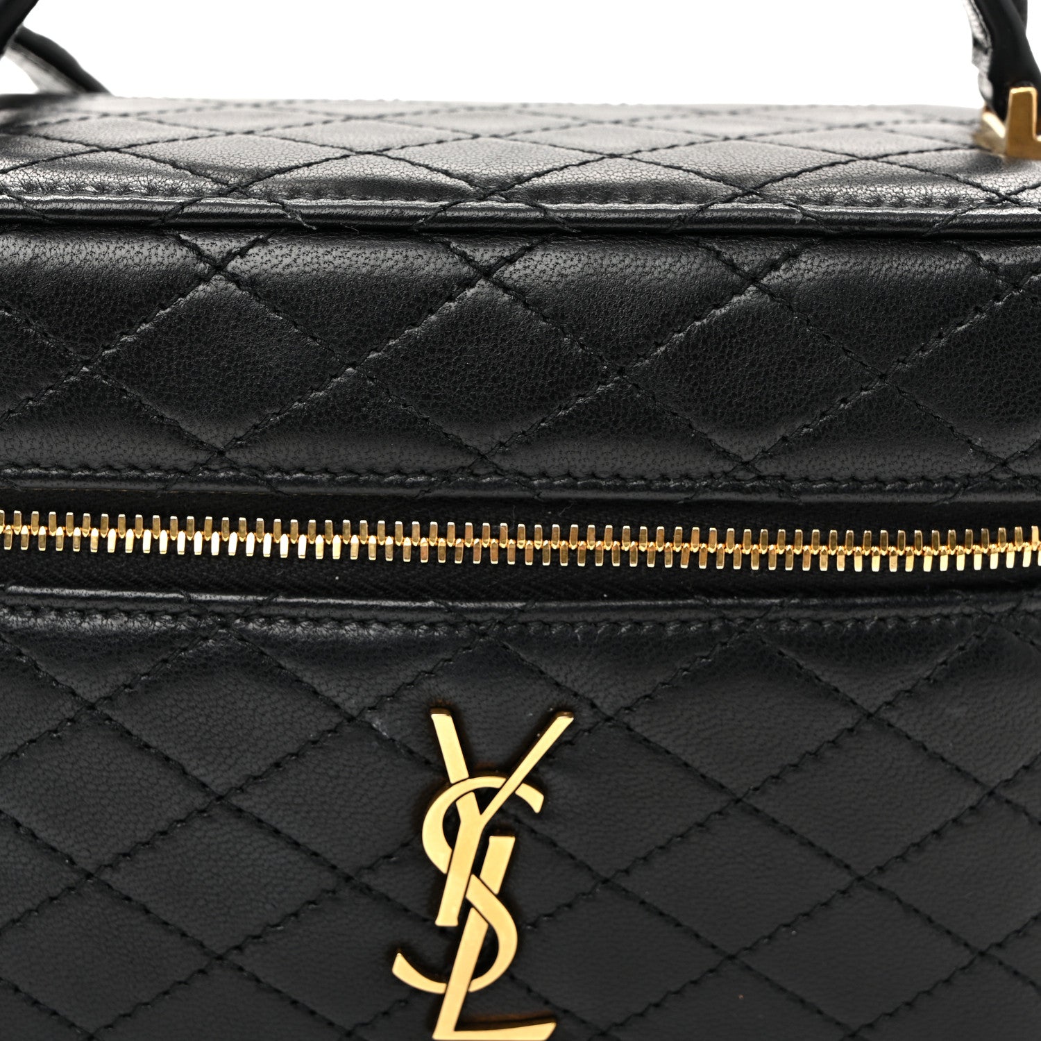 Saint Laurent Lambskin Quilted Mini Gaby Vanity Case Black 7 of 9