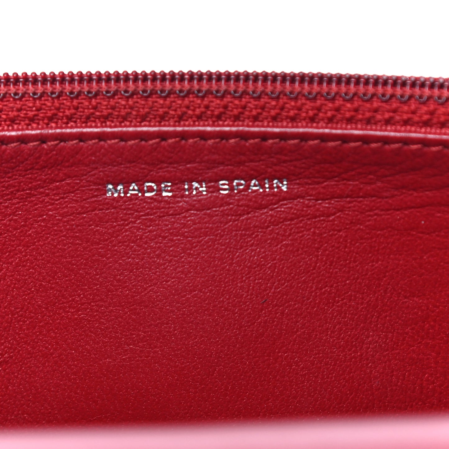 Lambskin Quilted Wallet On Chain WOC Red