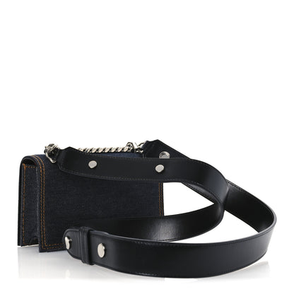 Alexander McQueen Denim Studded Jeweled Mini The Biker Knuckle Satchel Blue 3 of 10