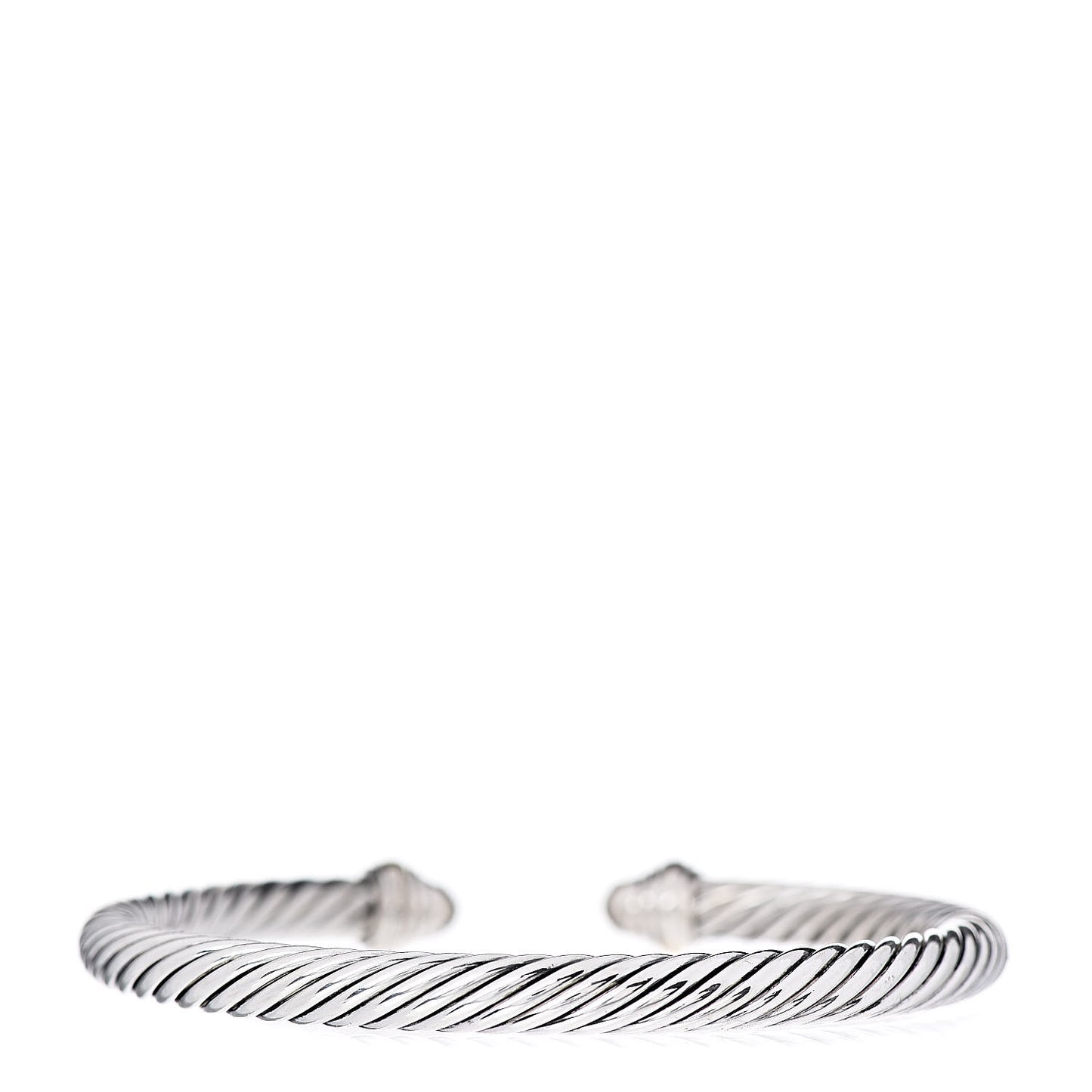 Sterling Silver 14K Yellow Gold Diamond 5mm Cable Classics Bracelet