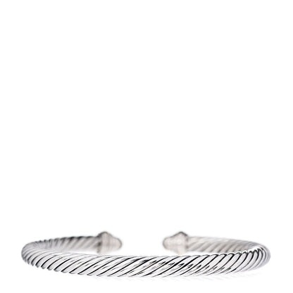 David Yurman Sterling Silver 14K Yellow Gold Diamond 5mm Cable Classics Bracelet 3 of 4