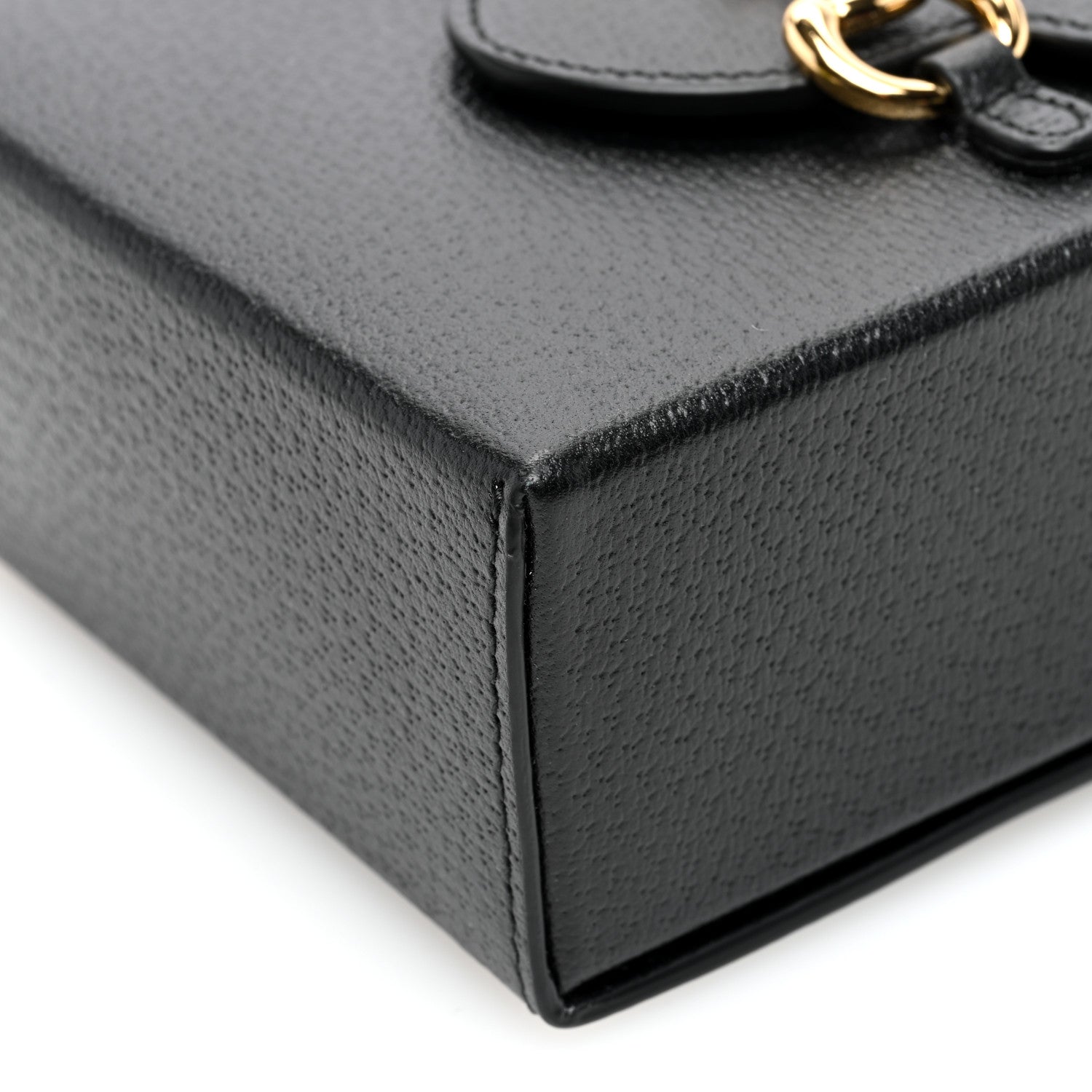 Gucci Boarded Plutone Calfskin Mini Horsebit 1955 Crossbody Bag Black 8 of 9