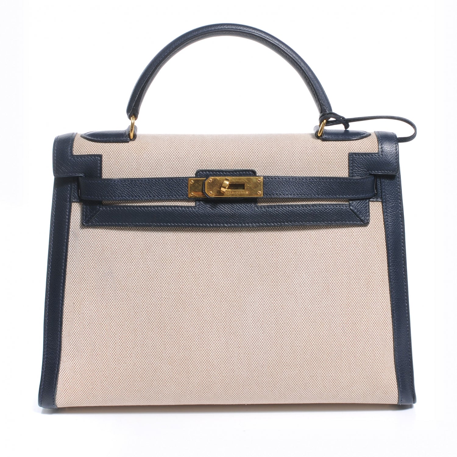 Hermes Courchevel Toile Kelly 32 Indigo 1 of 7