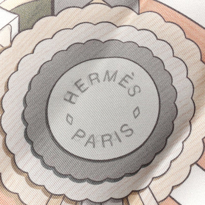Hermes Silk Pony Pit Stop Double Face Scarf 90 Rose Poudre Gris White 2 of 5