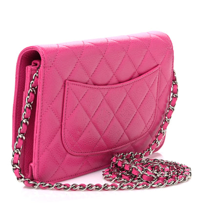 Chanel Caviar Quilted Wallet on Chain WOC Pink 2 of 11