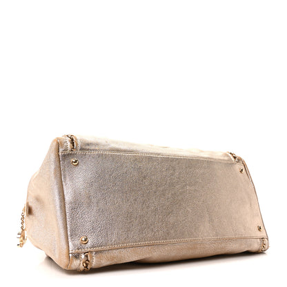 Chanel Metallic Goatskin Extra Large Luxe Ligne Bowler Light Gold 4 of 10