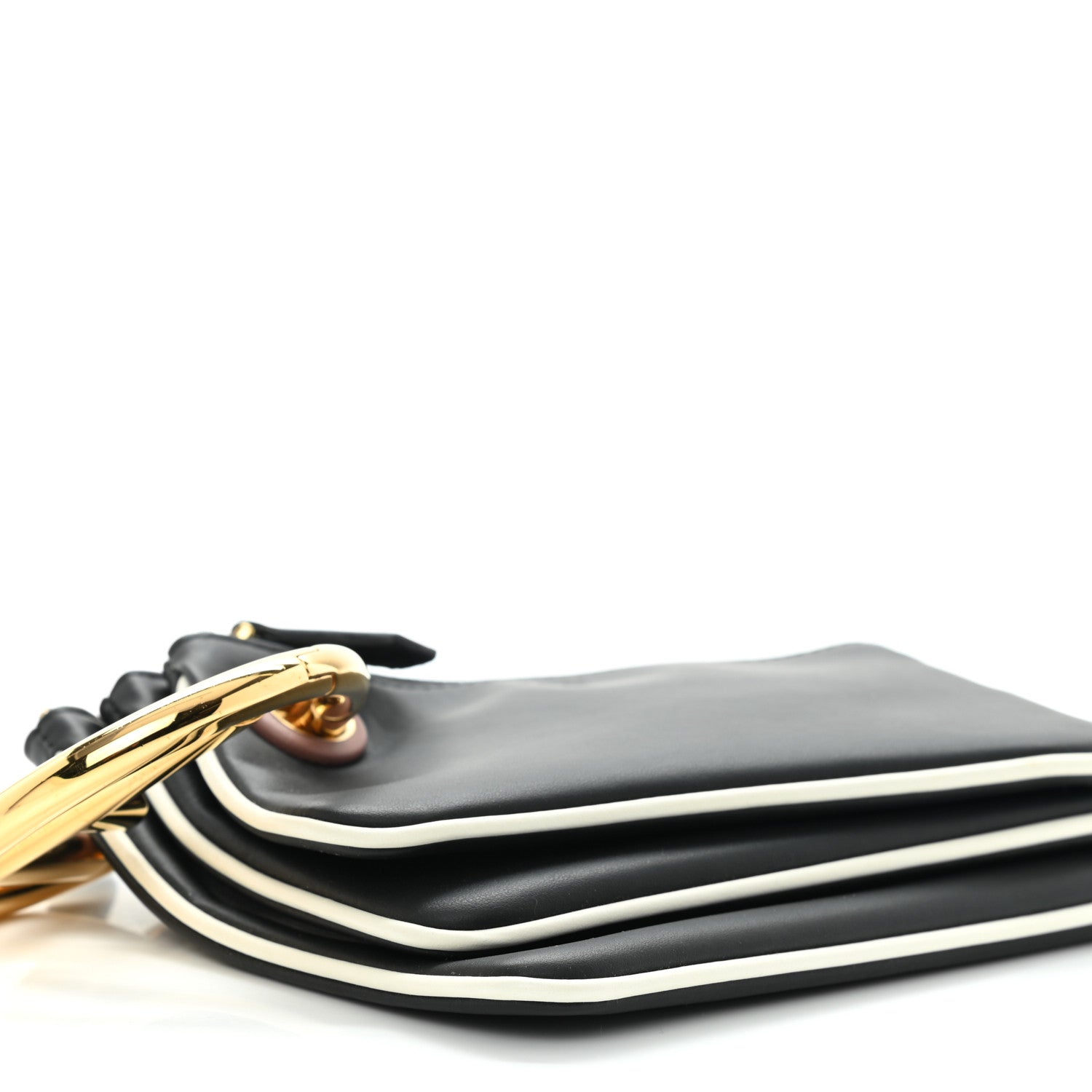 Fendi Vitello Century Opaco F is Fendi Bi-Color Triplette Pouch Set Black 9 of 10