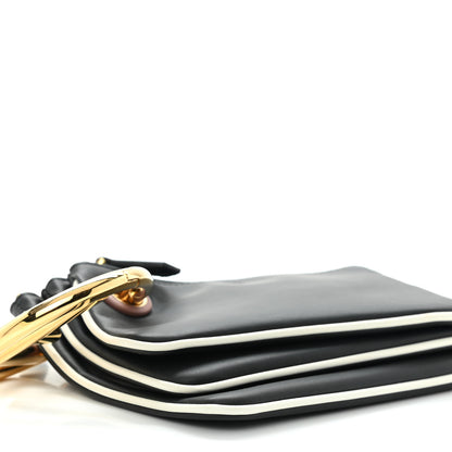 Fendi Vitello Century Opaco F is Fendi Bi-Color Triplette Pouch Set Black 9 of 10