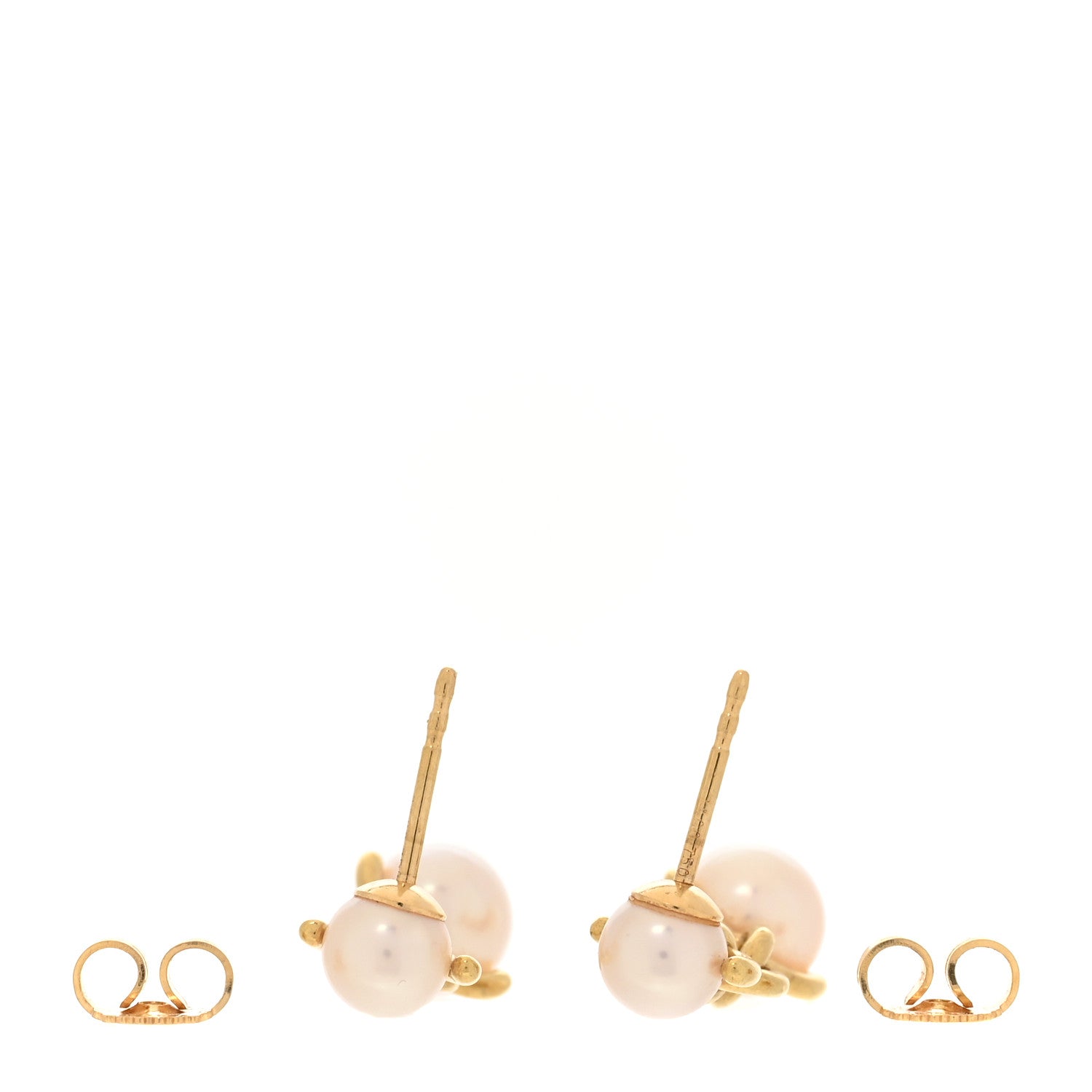 Tiffany 18K Yellow Gold Cultured Pearl 5.5-7mm Link Drop Earrings 3 of 4