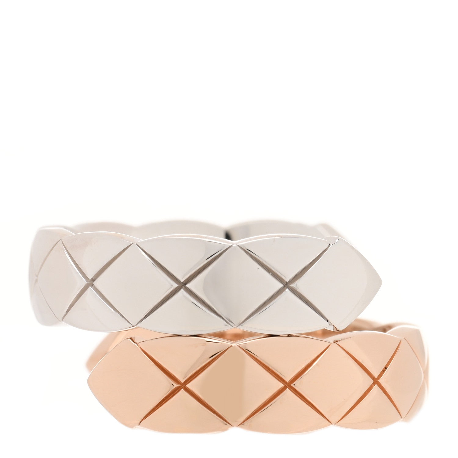 Chanel 18K White Beige Gold Diamond Coco Crush Toi et Moi Ring 52 6 3 of 5