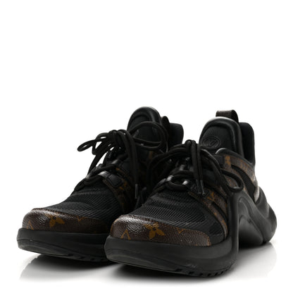 Louis Vuitton Calfskin Patent Monogram LV Archlight Sneakers 37.5 Black 4 of 10