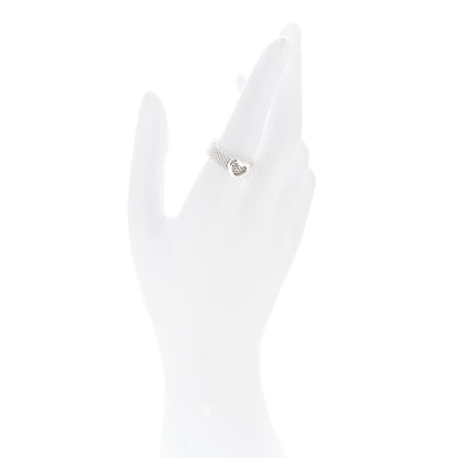 Tiffany Sterling Silver Somerset Mesh Heart Ring 56 7.5 2 of 5
