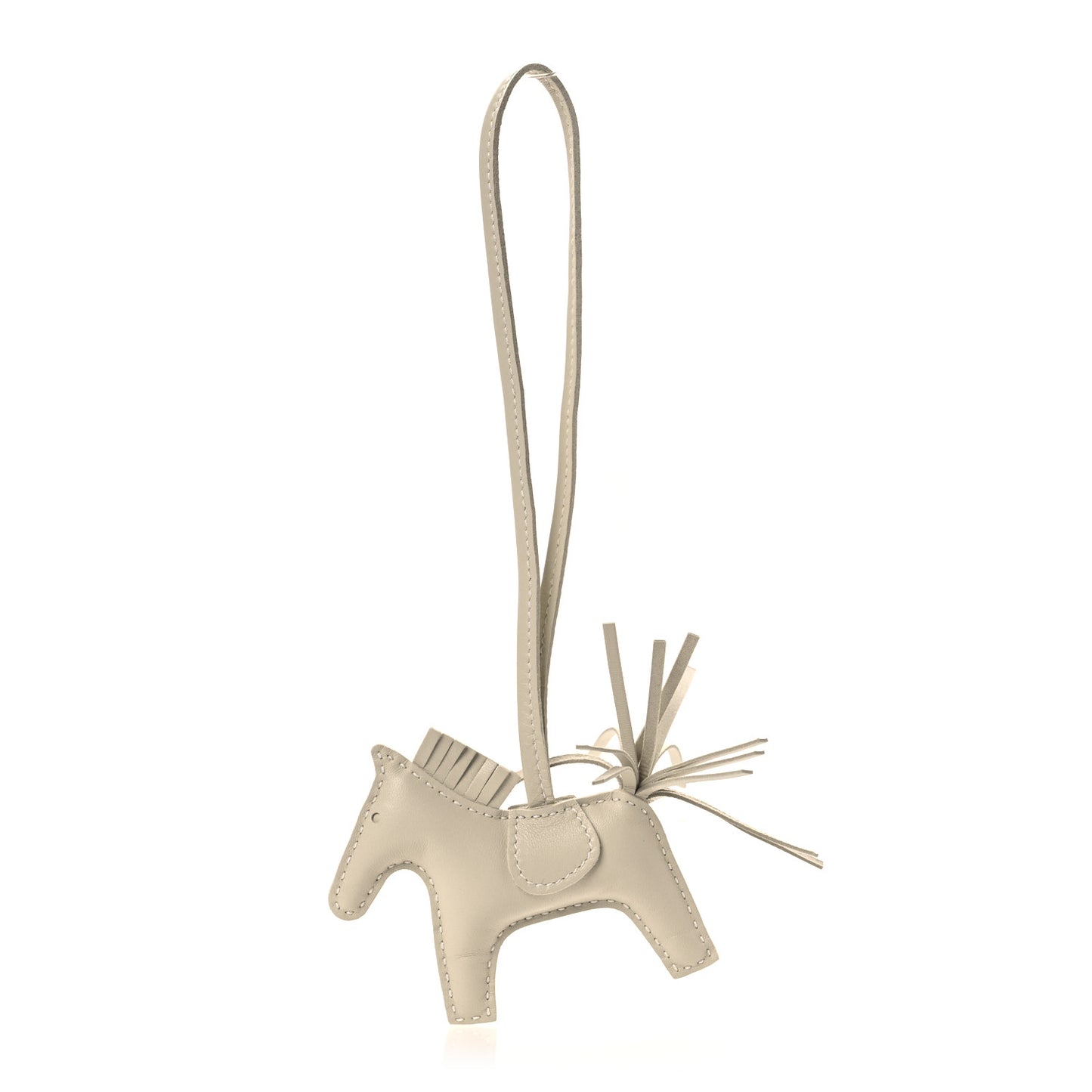 Milo Lambskin Rodeo Horse Bag Charm PM Craie